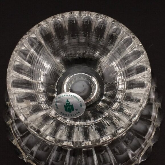 2 Partylite Clear Glass Pedestal Base Candle Holders  For 2 Sizes Taper Pillar - Picture 10 of 14
